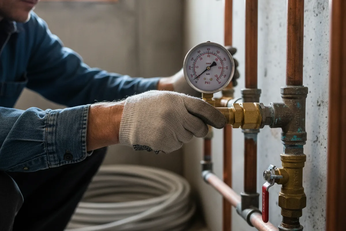 Pressure testing a repaired line during Water Line Repair in Toronto
